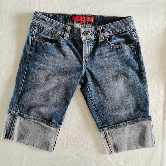 Guess Pants - Guess Stretch Cuffed Jean Shorts Size 30